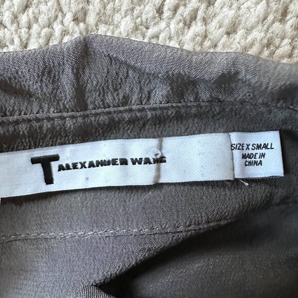 T by Alexander Wang Brown Taupe 100% Silk Sleeveless Midi Shirt Dress – XS - Picture 7 of 13